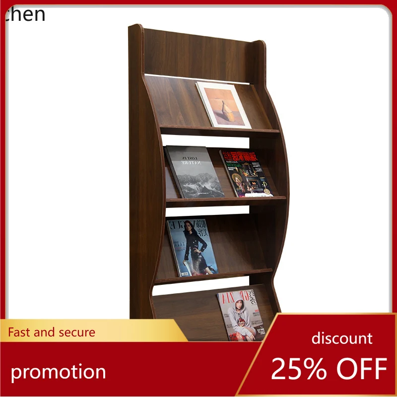 DSA Floor-standing Magazine Storage Rack Book Display Rack Wooden Brochure Holder