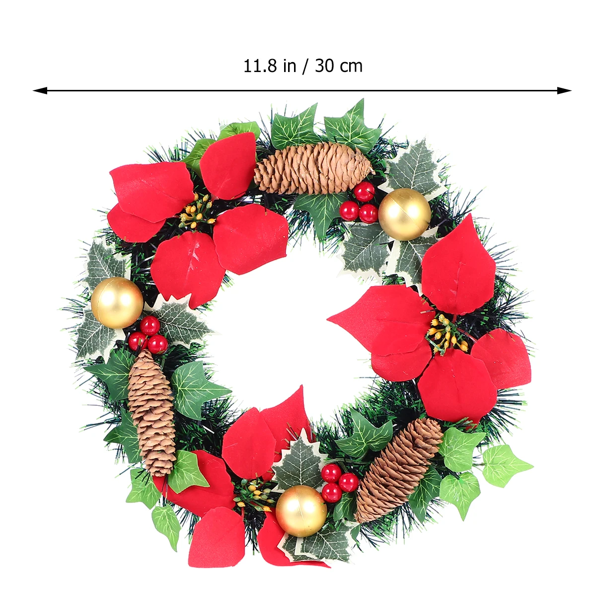 

1 pc 30Cm Berry Pine Cone Pvc Hanging Ornament Door Wall Decor Xmas For Indoor Outdoor Use Christmas Decorative Wreath Hanging