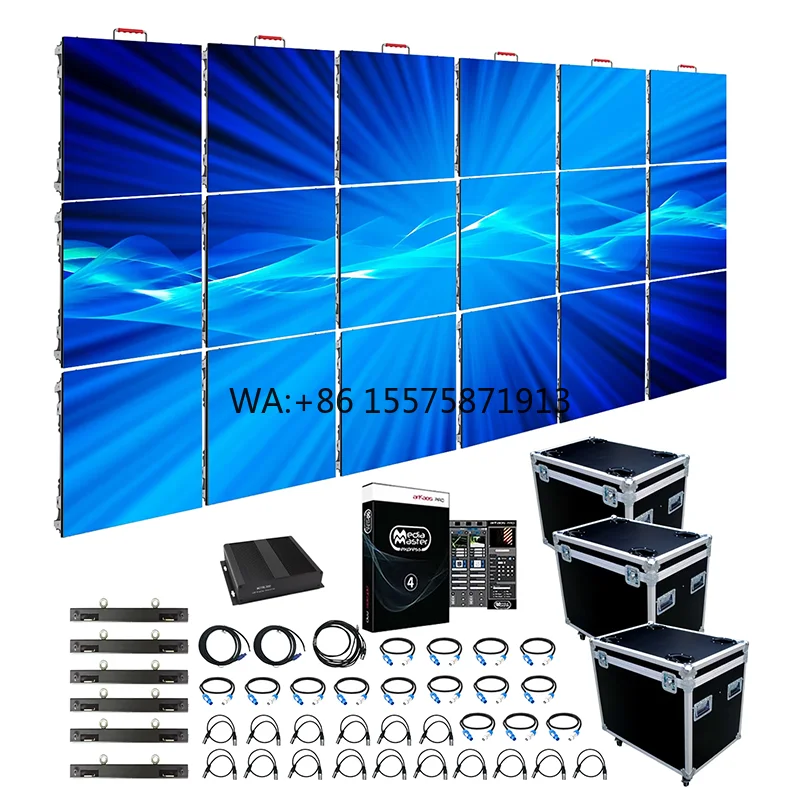 Pantalla LED para Escenario Interior de 3m x 2m, Panel de Video Wall LED de 500x1000 P2.97 P3.91, Pantallas LED para DJ