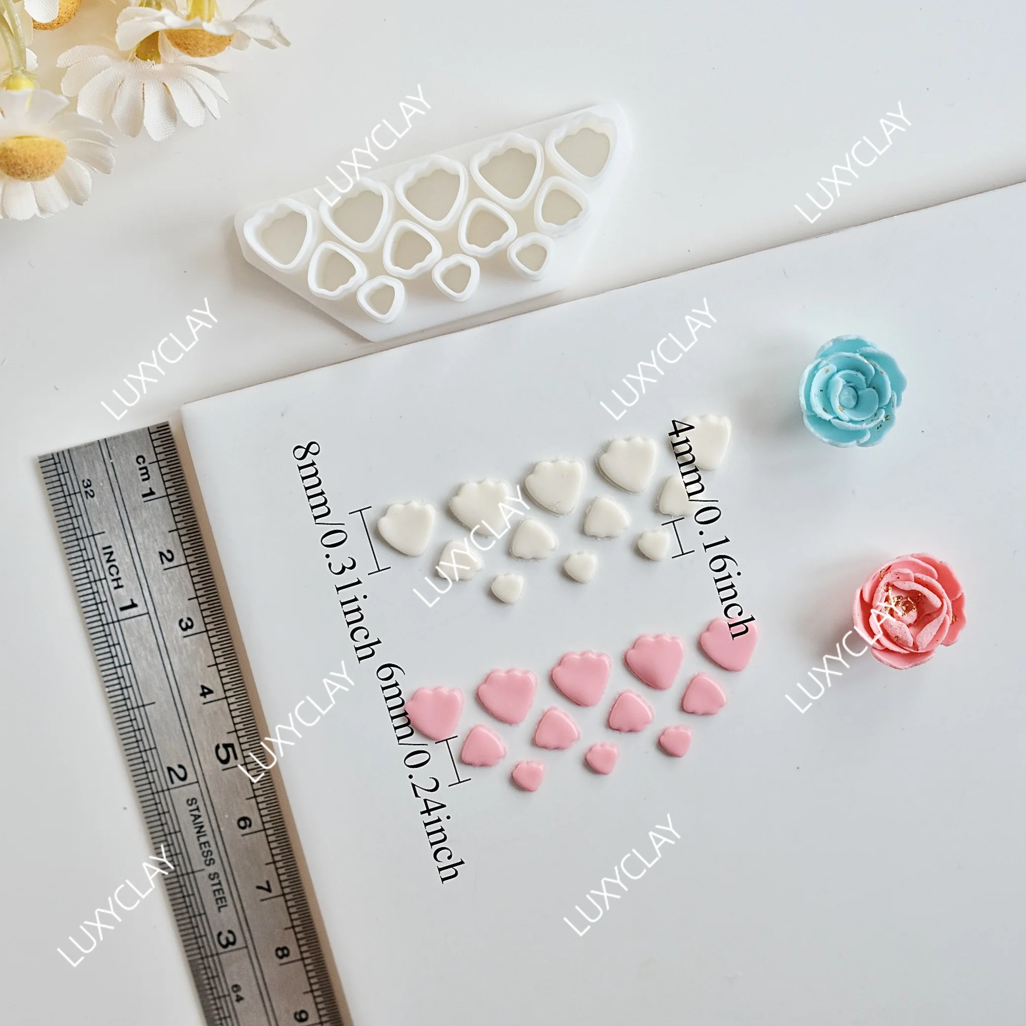 All-In-One Mini Micro Floral Petal Polymer Clay Earring Cutters, Floral Clay Cutters for DIY Pendant Necklace Jewelry Making