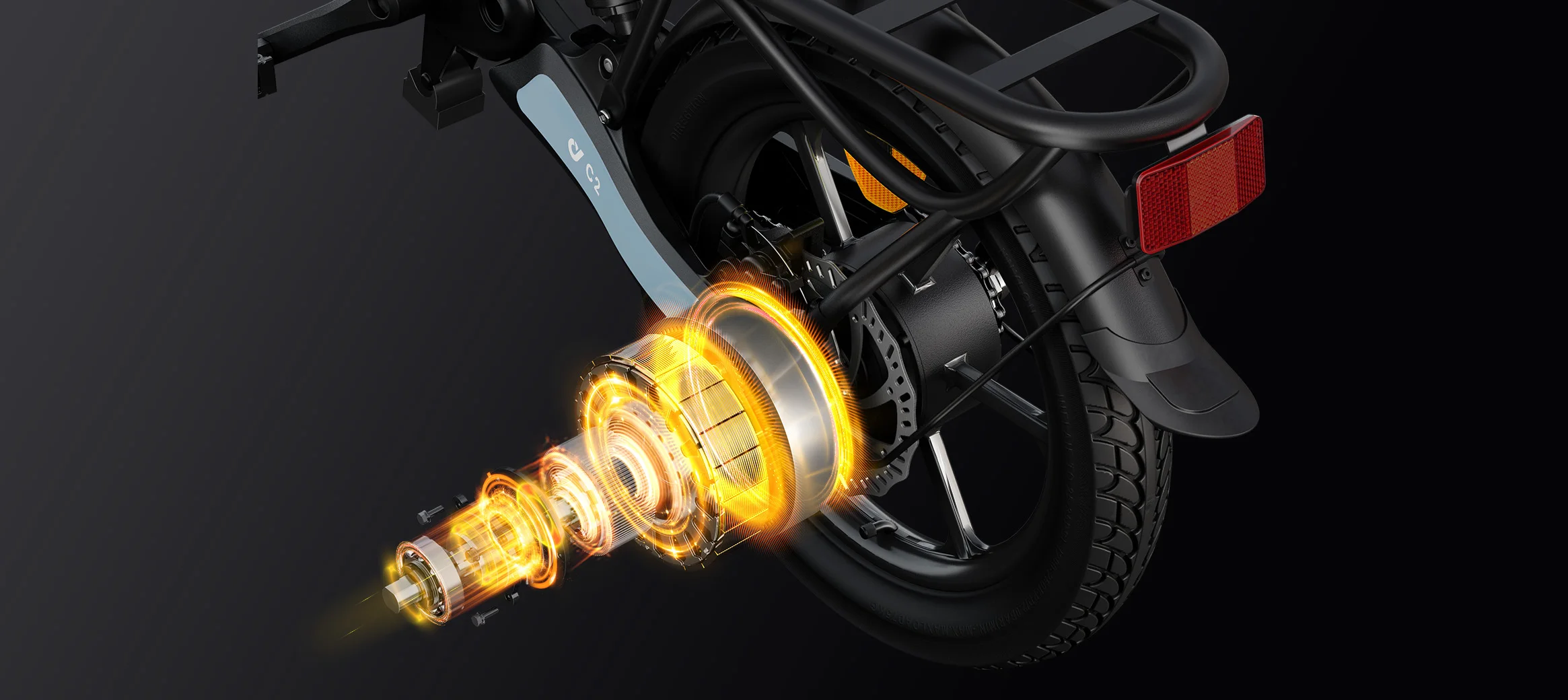 E-Bike DYU C2 36V15AH Abnehmbarer Akku Elektrofahrrad 16 Zoll Reifen Modische Version City Erwachsenen-Elektrofahrrad – Detail 7