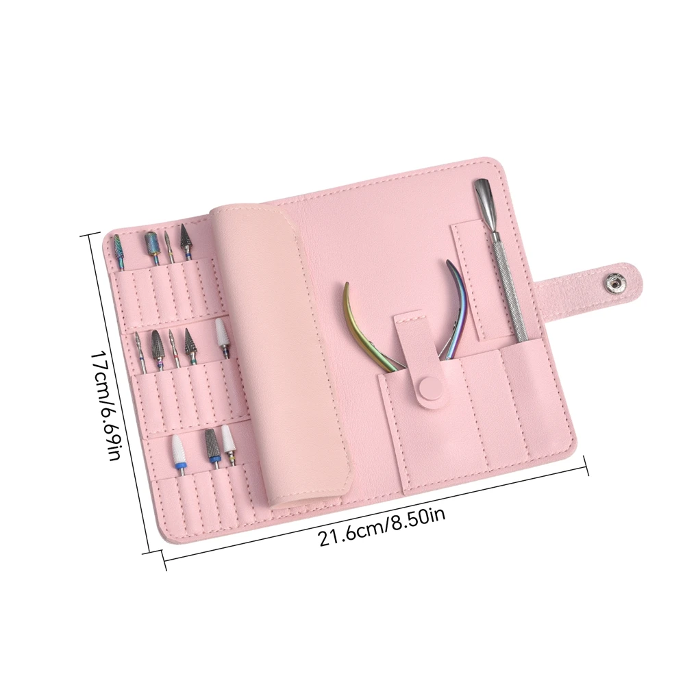 37 posições dobrável prego brocas saco portátil titular diy unhas arte ferramenta de armazenamento macio carteira sacos acessórios manicure