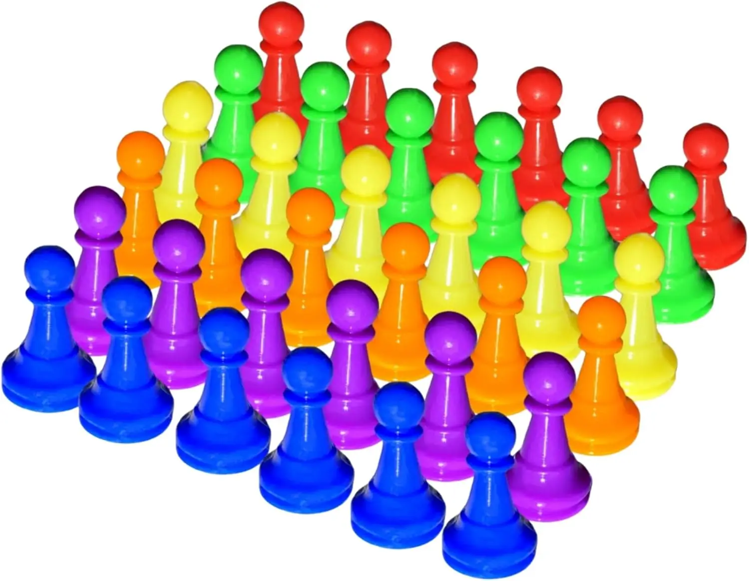 

36 PCS 1 Inch Multicolor Plastic Pawn Chess Pieces Board Games Accessories for Tabletop Markers, Board Games