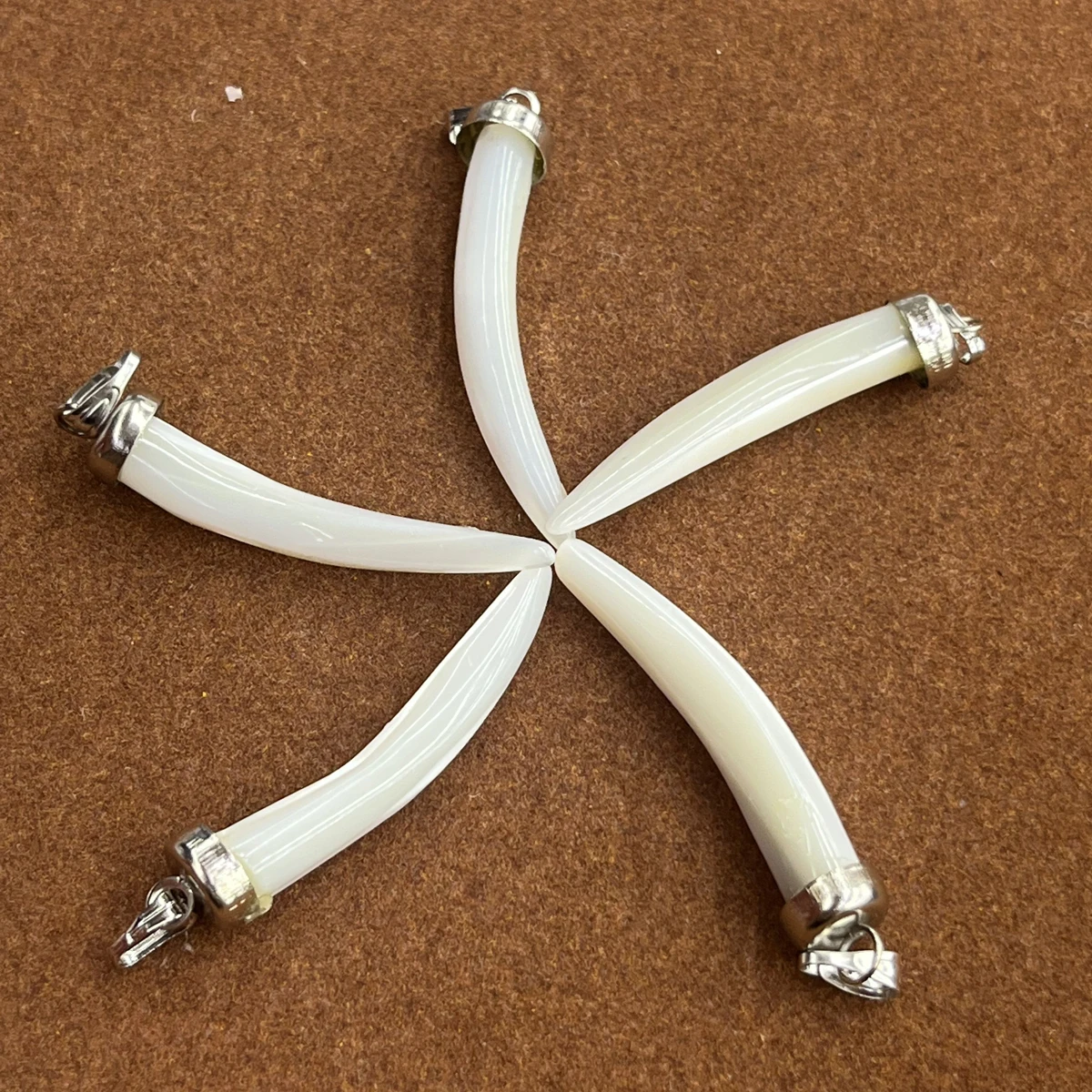 5Pcs 7x36mm Natural Shell Ivory Shape Pendants Charms for Jewelry Making Supplies DIY Necklace Earrings Accessories Wholesale