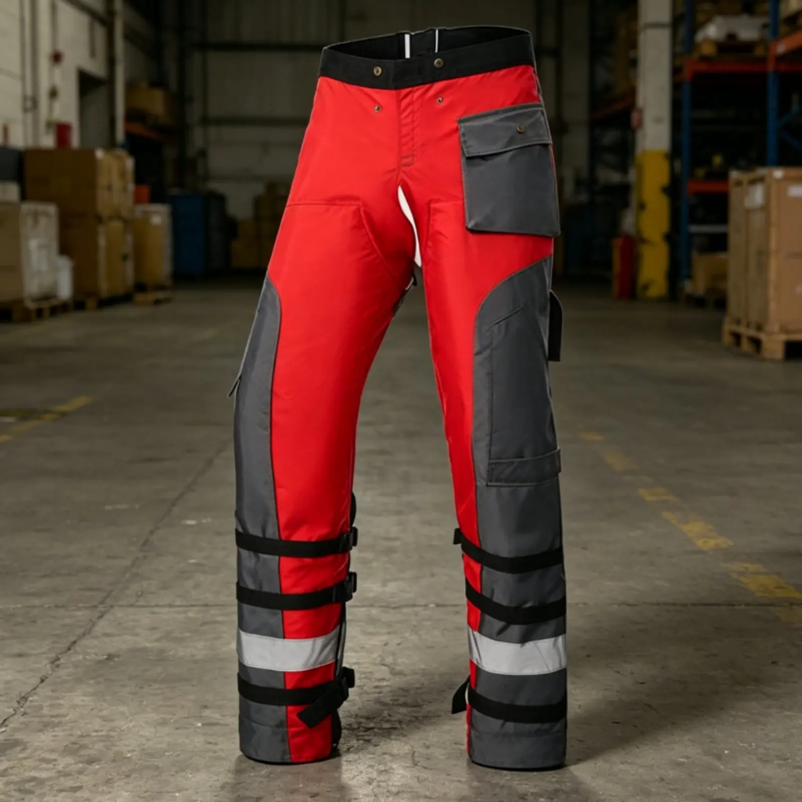 

Apron Design Chainsaw Chaps Reflective Strips Chainsaw Safety Pants Logging Chaps 8-Layer Protection Safety Workwear