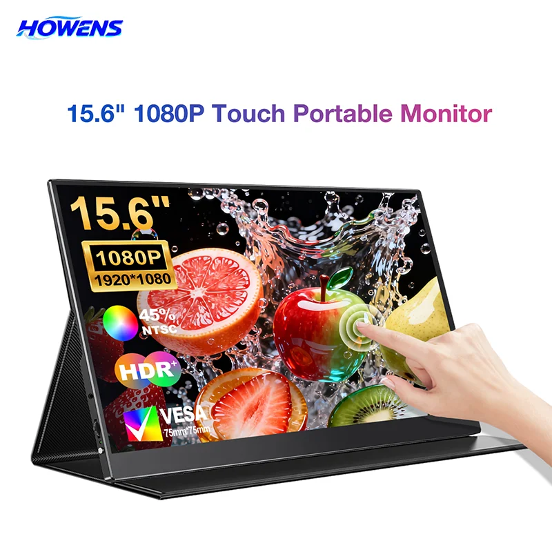 15.6 Inch 1080P Portable Touch Monitor IPS 178 60Hz 45% NTSC Dual Speakers TypeC Mini HDMI For Laptop Phone Switch PS4/5 Xbox