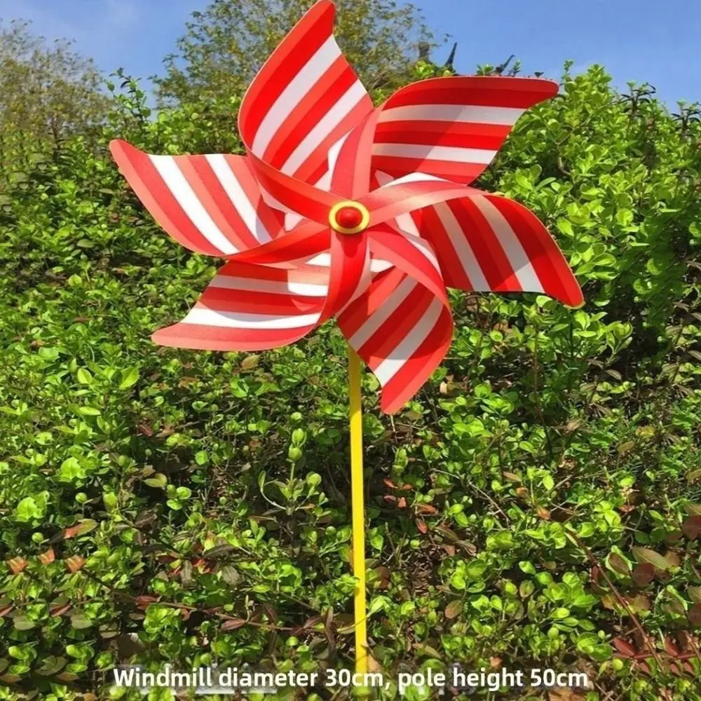 2 قطعة 30 سنتيمتر ستة أوراق الدولاب طاحونة الملونة مهرجان هدية الرياح سبينر البلاستيكية في الهواء الطلق لعب الأطفال طاحونة الرياح