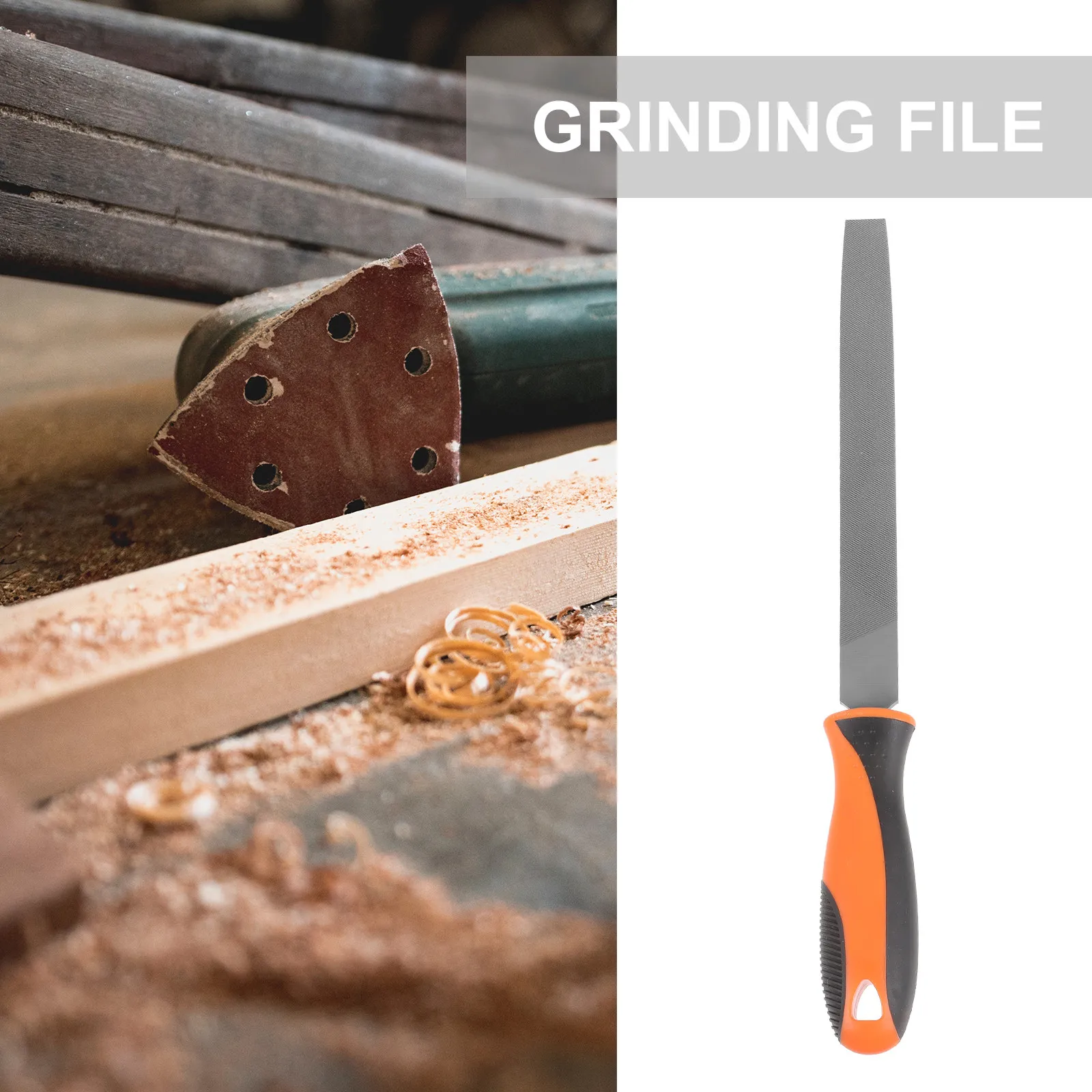 Flat File Ergonomic Anti-Slip Handle Alloy Flat Hand File for Deburring Trimming Chamfering Polishing Woodworking Portable Use