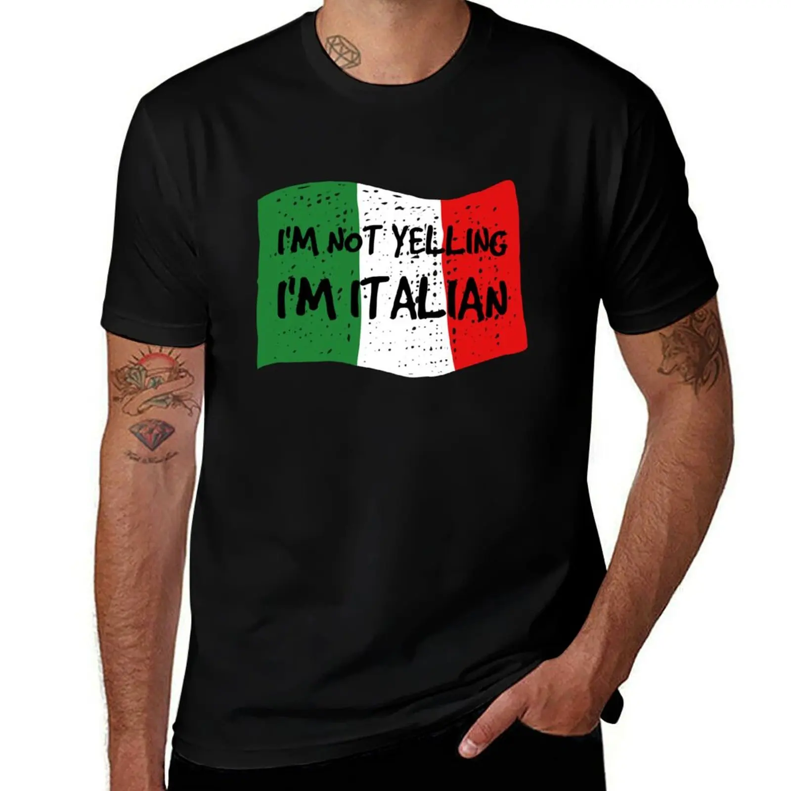 

I'm Not Yelling I'm Italian Cool Funny Gift Design T-Shirt t shirts for man pack white t shirt man plain T-Shirt