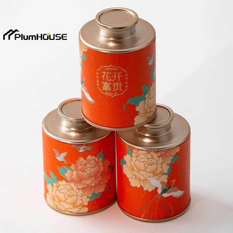 Empty Tea Tin Can Mini Storage Jar for Green Black Tea Sealed Lid Paper Packaging for Home Kitchen Gifting Travel