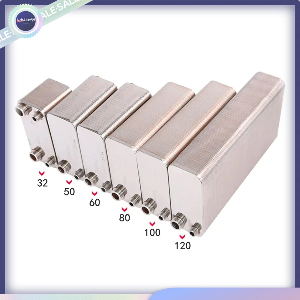 

24/32/38 Plates Heat Exchanger Beer Wort Chiller Cooler 304 Stainless Steel 1/2"BSPX1" BSP For Home hot water