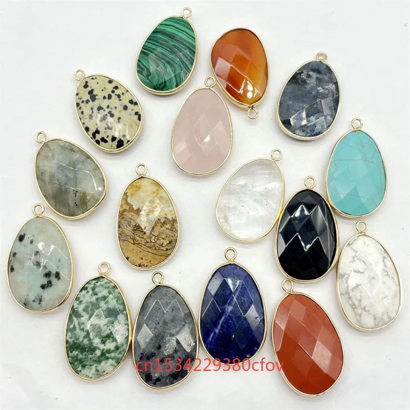 2pc Various Types Natural Crystal Agate Edging Unshaped Cut Pendant DIY Pendant Necklace Fashionable Charm Accessories