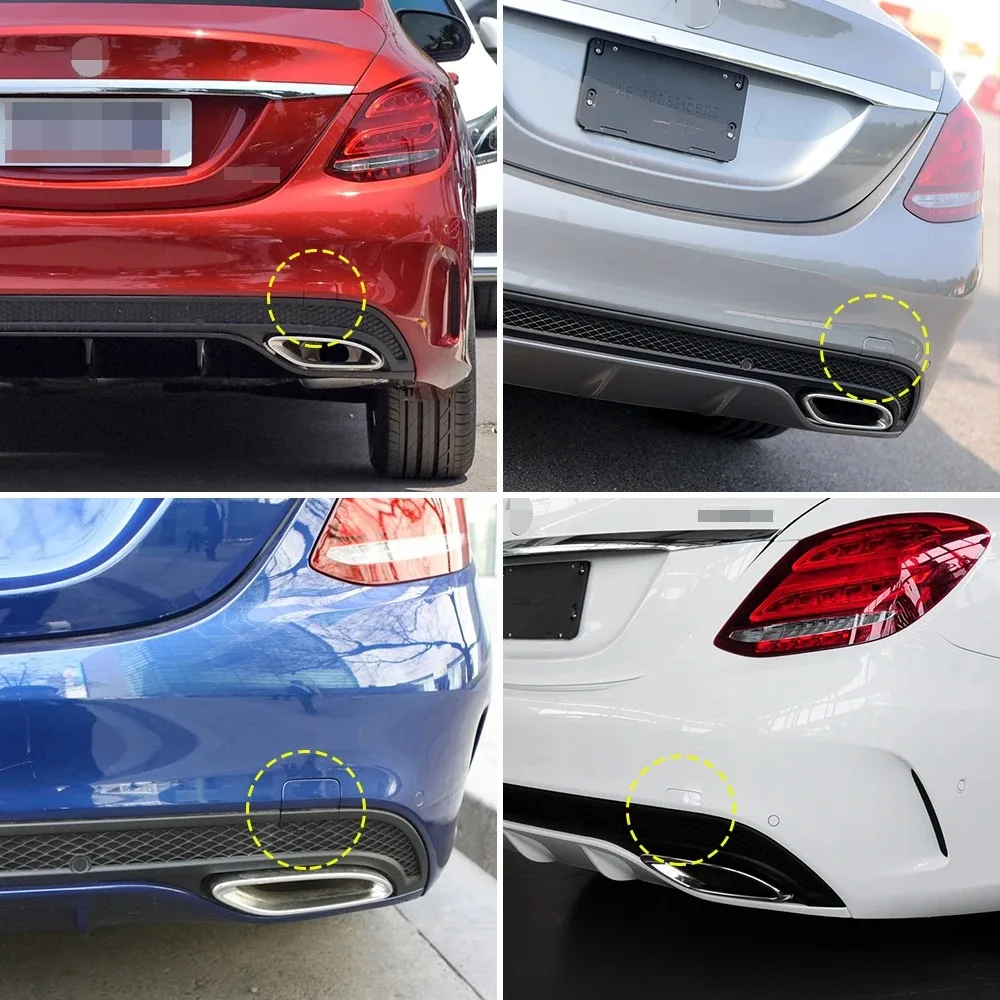 รถด้านหลังฝาครอบกันชนสําหรับ Mercedes Benz C Class W205 C180 C200 C220 C250 C300 2058850256 2015-2018 สีดําสีขาวสีแดง