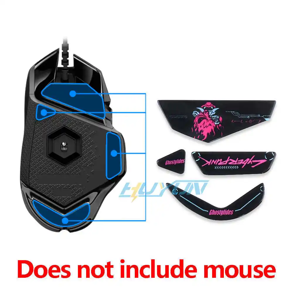 แผ่นรองเท้ากระจกนิรภัยเหมาะสําหรับเมาส์แบบมีสาย Logitech G502/G502 Hero แผ่นรองเท้าที่ทนทานต่อการสึกหรอและเรียบเนียน