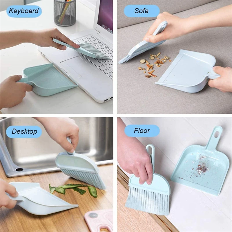 Mini Cleaning Brush Wall-Hung Small Broom Mini Pretend Montessori Materials Dustpan Desktop Sweeper Garbage Cleaning Shovel