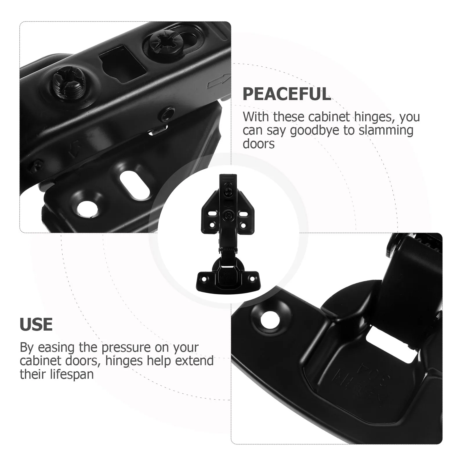 

2Pcs Kitchen Cabinet Hinges Full Overlay Stainless Steel Self Closing Dampening Hinges for Door Replacement Door Hinge