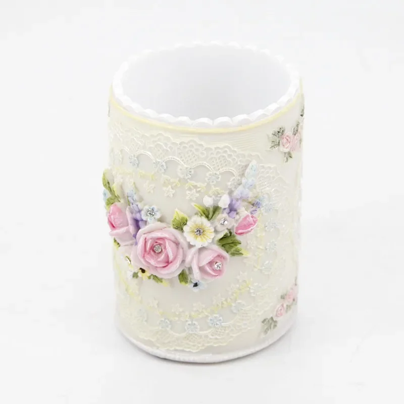 Pen holder three-dimensional cement gypsum resin ab drop glue DIY handicrafts salt carving vase flower pot ornament silicone mol
