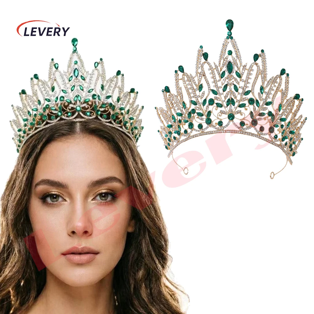 

Корона-тиара Levery 2026 для женщин, 13,8 см, высокая, с кристаллами, стразами, для девочек, свадебная повязка на голову