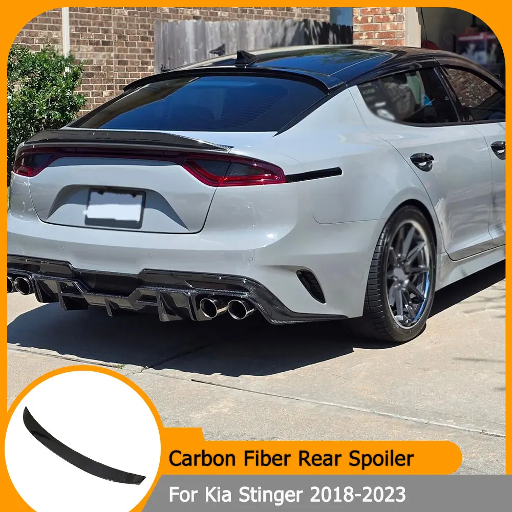 

Carbon Fiber Rear Spoiler Wing For Kia Stinger 2018-2023 Rear Trunk Boot Spoiler Wing Body Kits Wing Lip