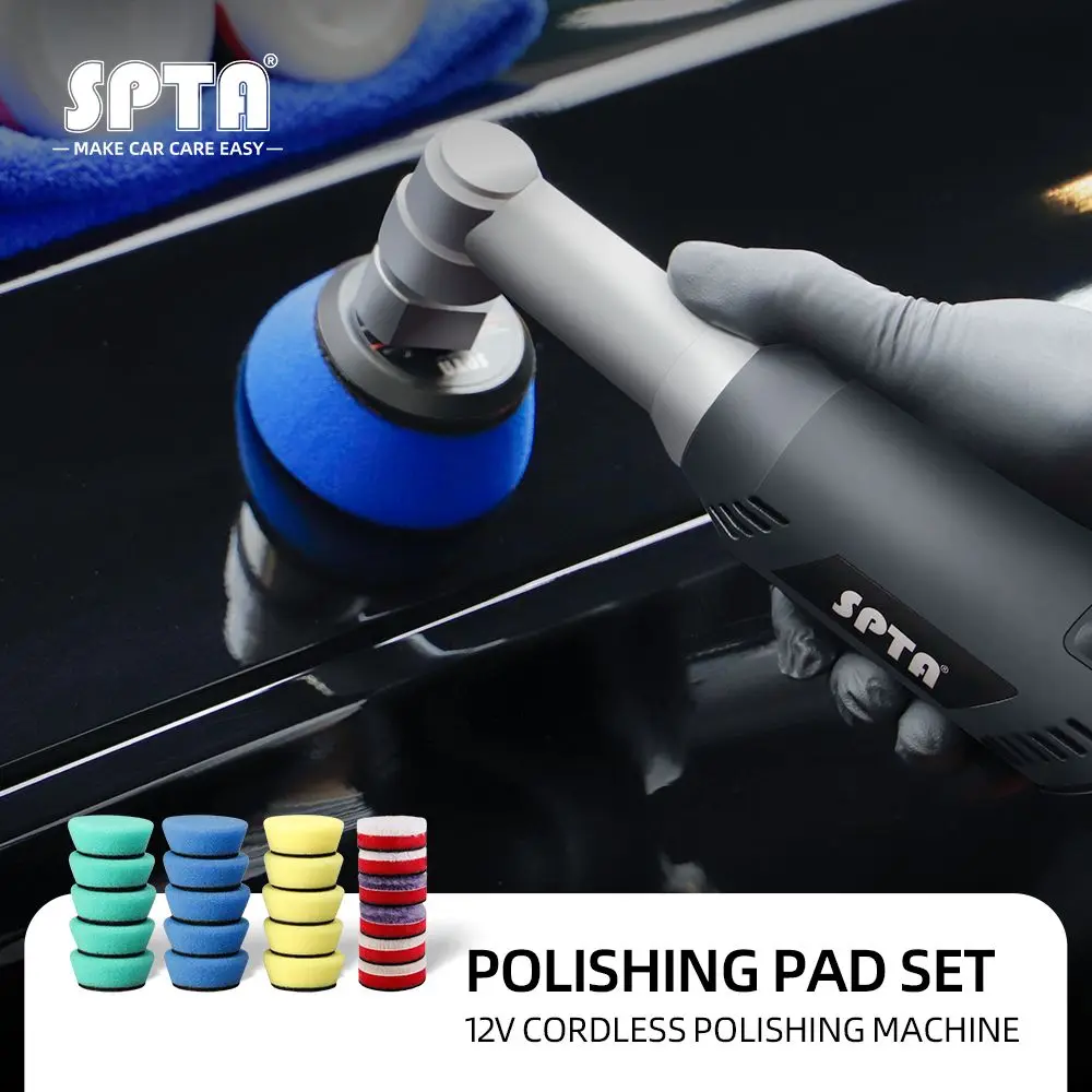 SPTA 1.5 Inch (40mm) / 2 Inch (50mm) Sponge Pad Set for 12V Cordless Polishing Machine Dual Action Mini Polisher Tools