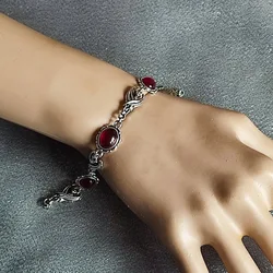 Gothic Vampire Bat Cameo Bracelet For Women Man Fashion Witch Jewelry Accessories Gift Vintage Bat Blood Red Crystal Bracelets