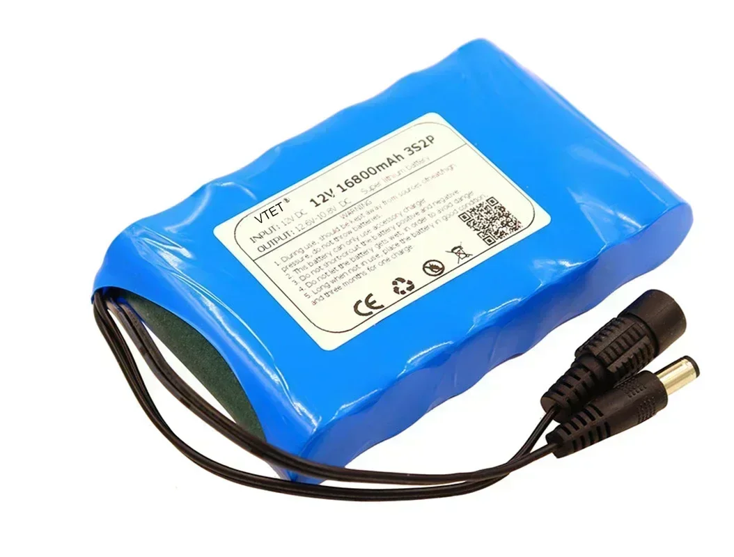 2024 DC 12V 18650 Battery Pack 16800mAh Rechargeable Batteries 12.6V PCB Lithium Battery Pack Protection Board +12.6V 1A Charger image 6