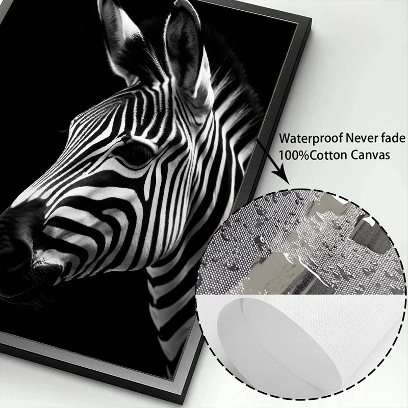 Black and White Wild Animals Poster Leopard Lion Tiger Print Canvas Wall Art Modern Painting Picture for Home Bedroom Decor