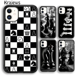 Krajews Chess Board Pieces Soft Phone Case Cover For iPhone 16 15 SE2020 14 6 7 8 plus 11 12 13 pro max Plus coque Fundas