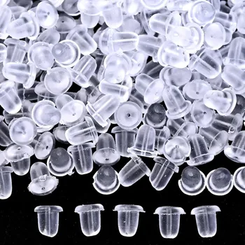 אפה. עגילי 100 יח'\חבילה אביזרי תכשיטים, קליע אוזניות פלסטיק, חסום, עגיל חזרה, רדי