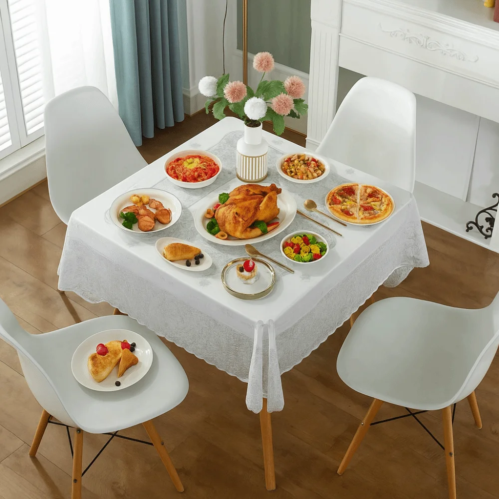 

Oil-proof Waterproof Square Tablecloth Oil Resistant Anti-Scald Printed Table Cover Washable Anti Slip Table Mat Tabletop