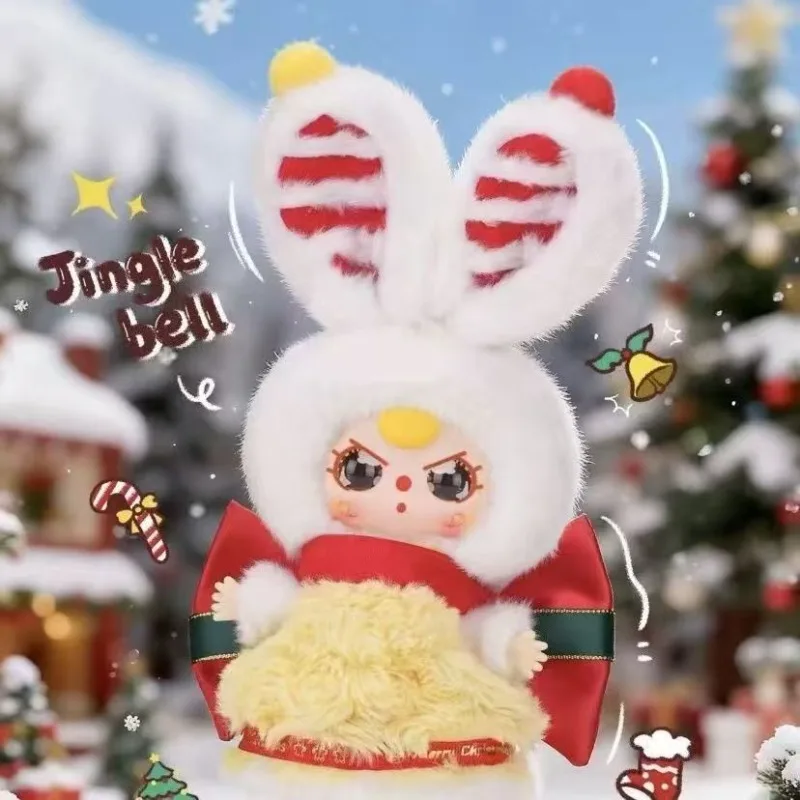 En Stock bébé trois joyeux noël en peluche boîte aveugle officielle Figure poupée Art jouet poupée ornement de bureau jouet de noël cadeau