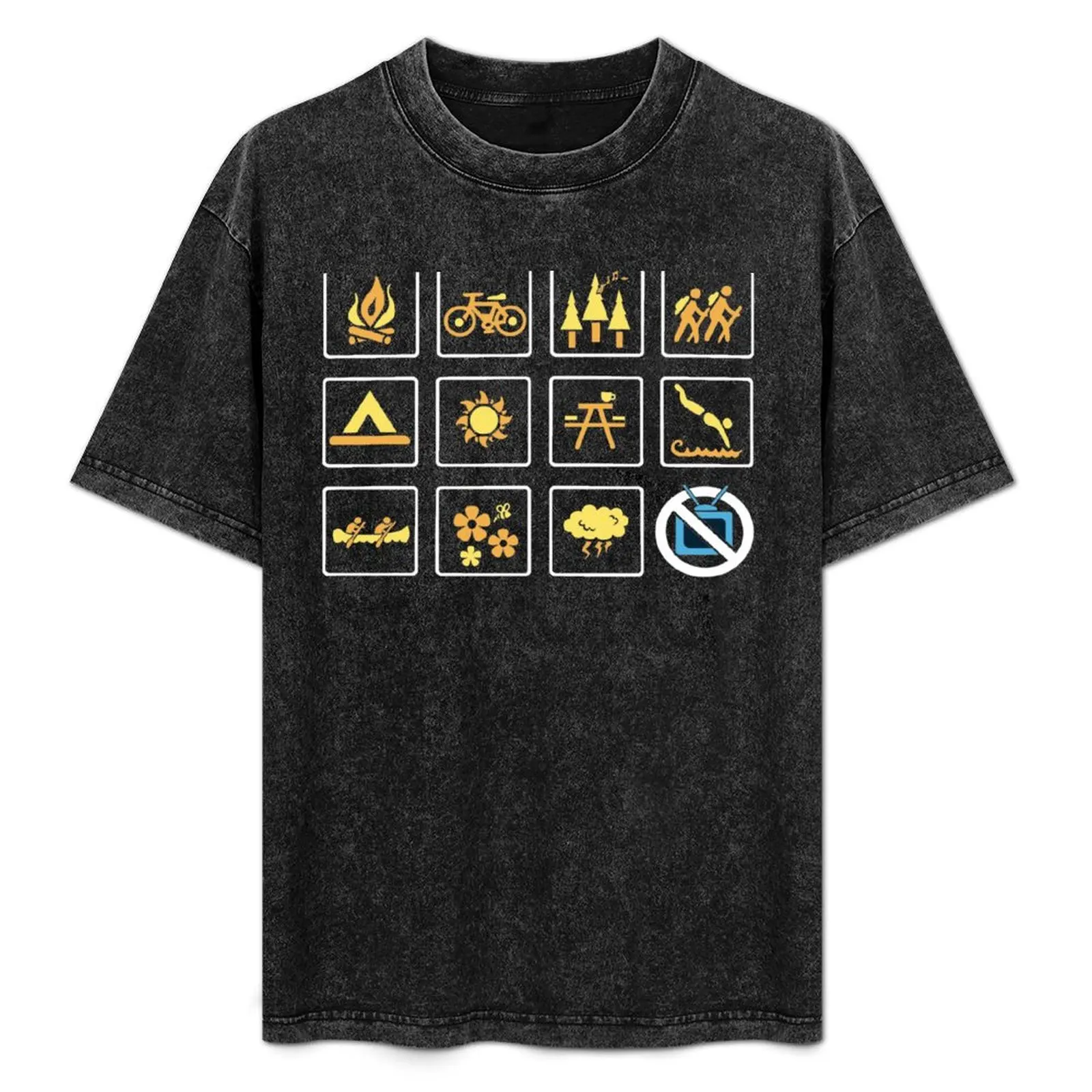 

Nature Nature Design with Outdoor Activity Icons T-Shirt T-shirts man plain mens t shirts top quality