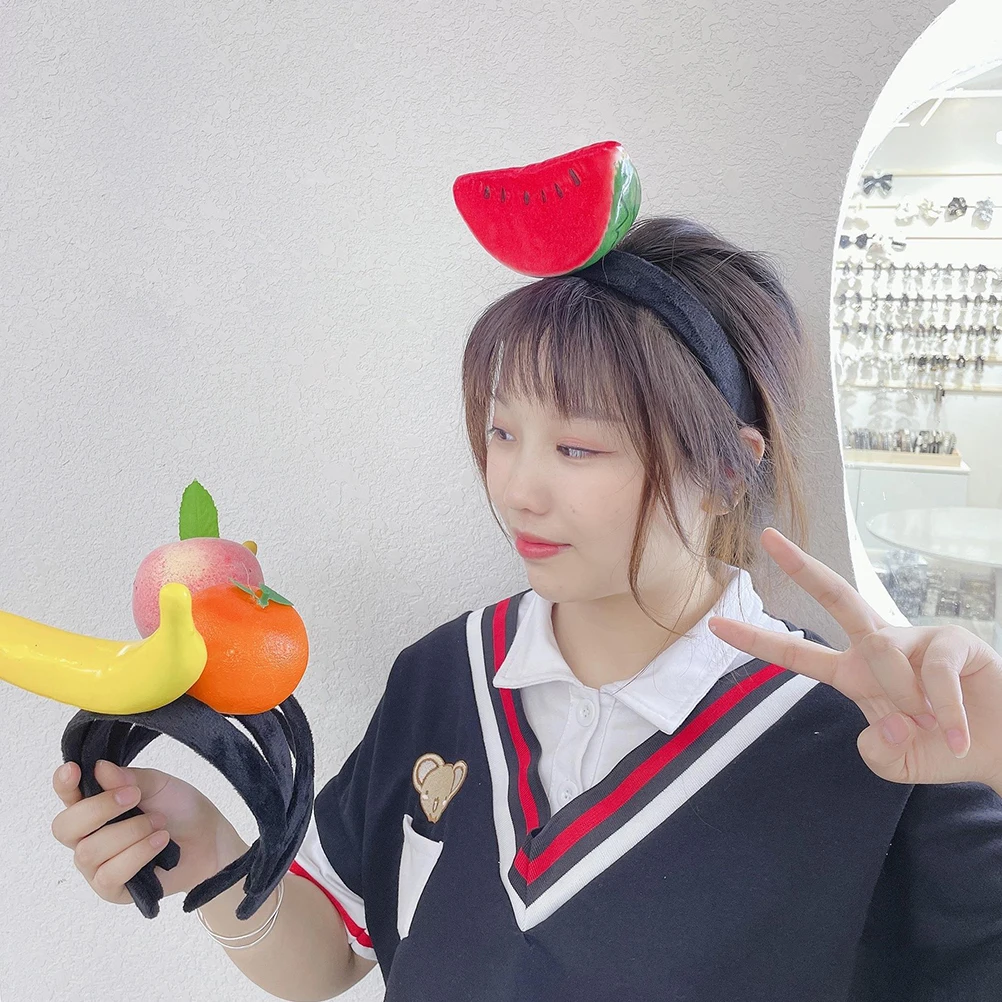 

Watermelon Headband Fruit Accessories Party Hats Photo Booth Props Hair Hoops Summer Events Comfort Materials Gifts