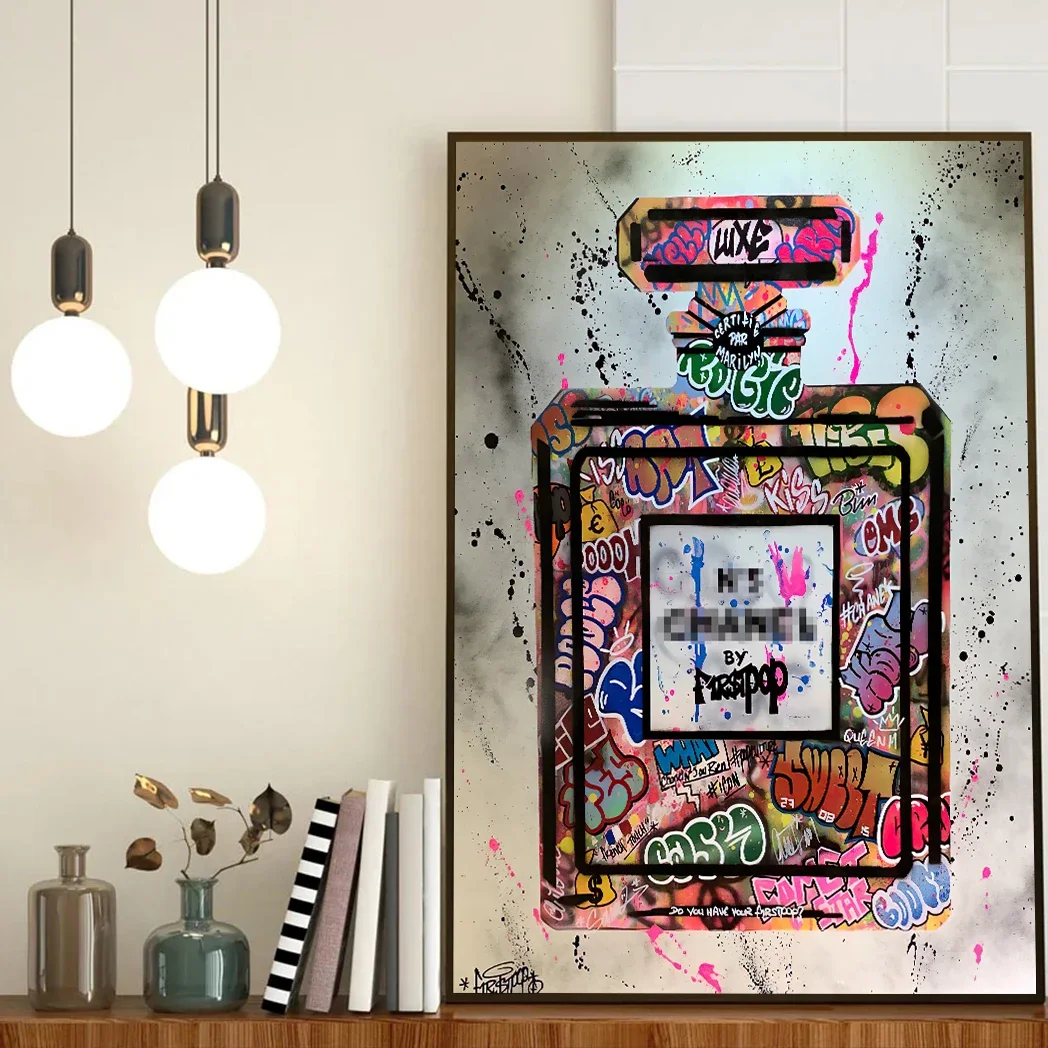 Abstract Street Graffiti Ink Style Perfume Stylized Wall Art Posters Home Room Decor Canvas Painting Mural Picture Print Artw