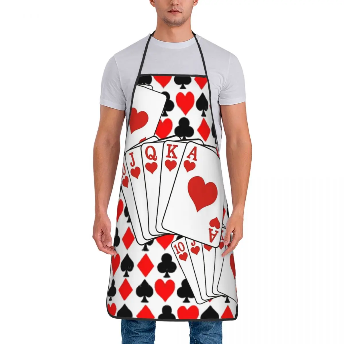 Custom Bib Nights Red Hearts Flush Aprons for Men Women Unisex Adult Chef Kitchen Cooking Card Class Tablier Cuisine Baking