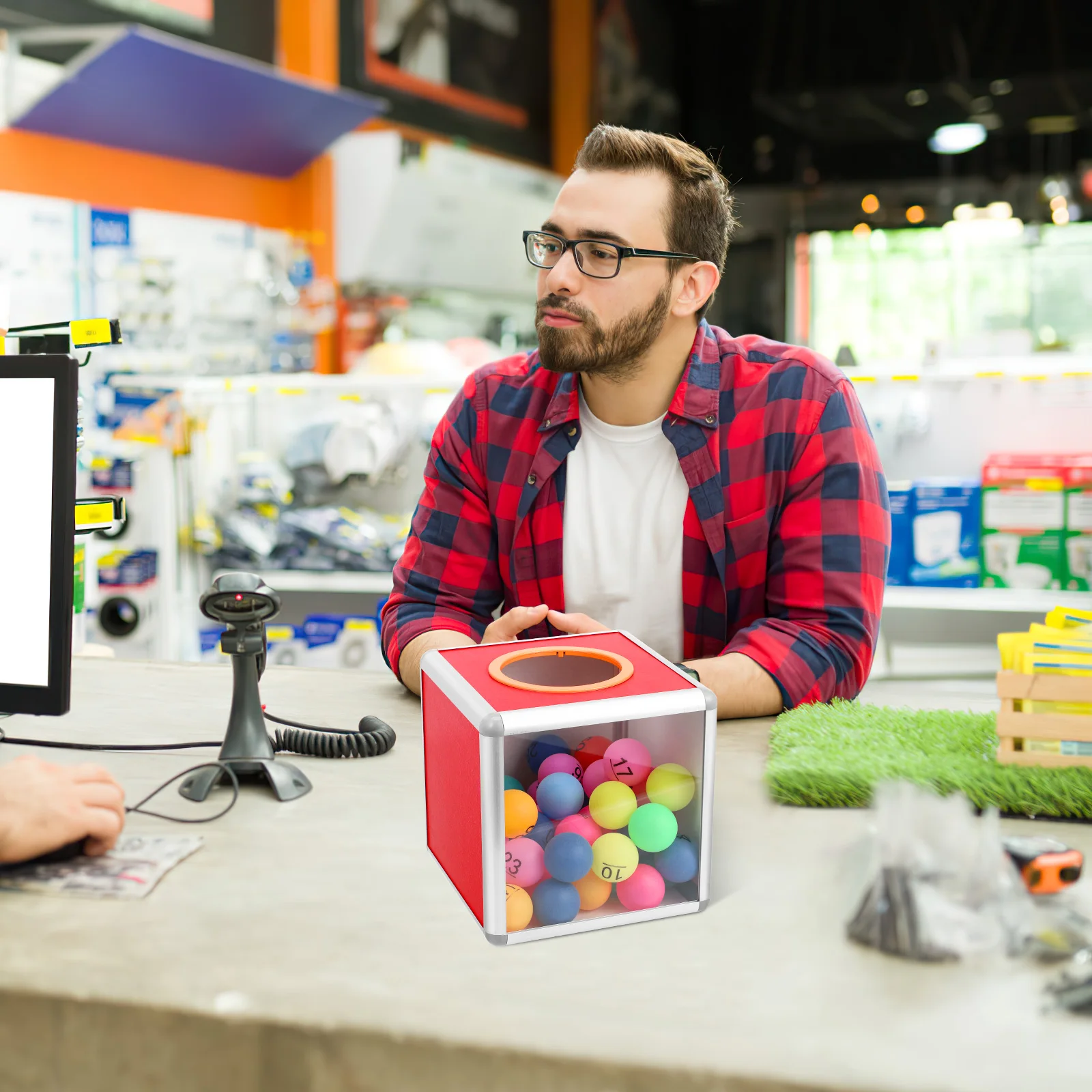 

Lottery Transparent Detachable Design For Party Game Draw Ball Use Compact Lightweight Storage Case Sturdy Material