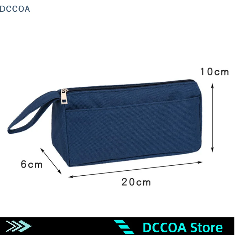 Fashion Portable Oxford Pencil Case Simple Double Layer Stationery Box Children Pencil Bag Large Capacity Pencil Case Gifts
