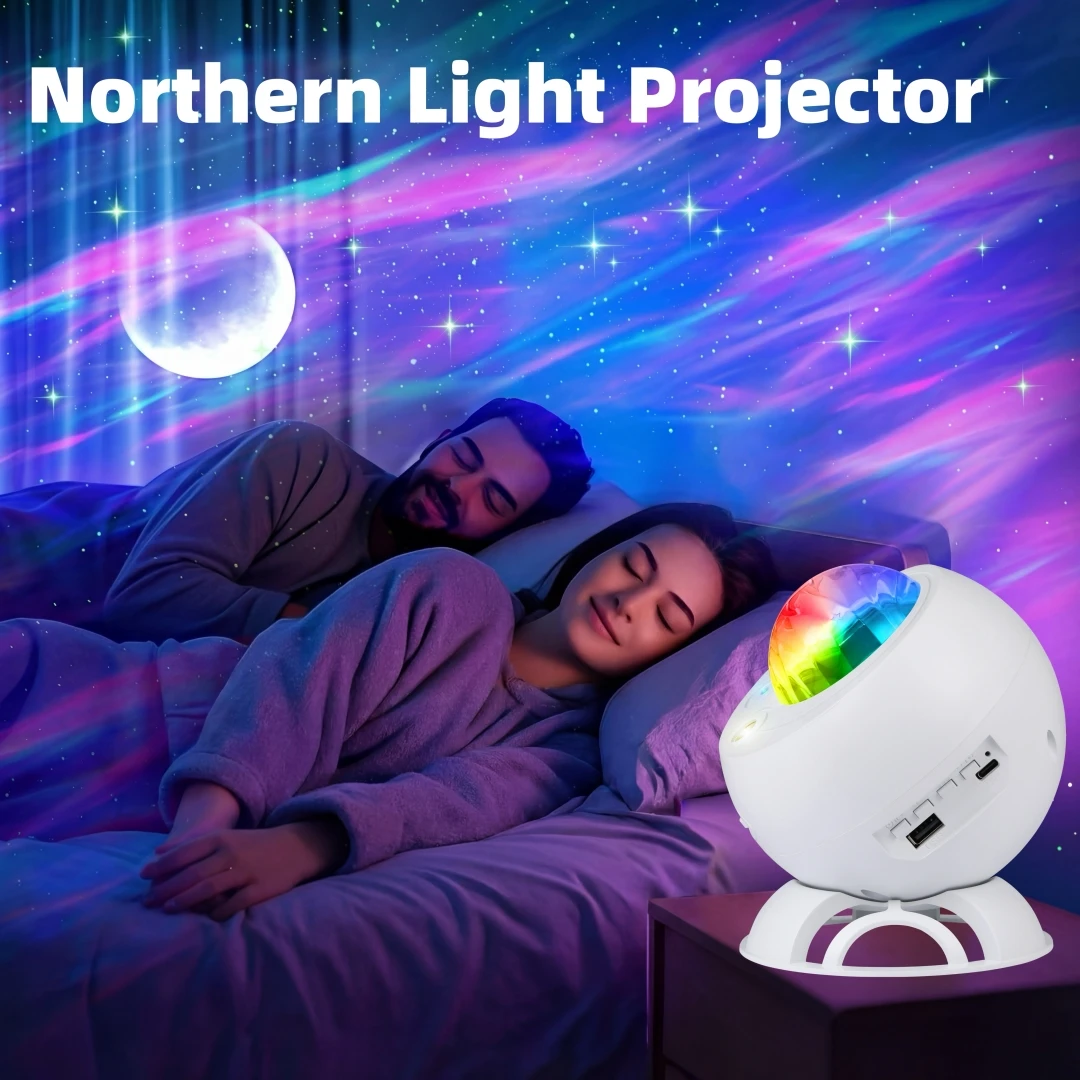 

Aurora Star Light Projector with Moon,Galaxy Lights Projector , Night Sky Light Projector Built-in Speaker and Multi-Color Light