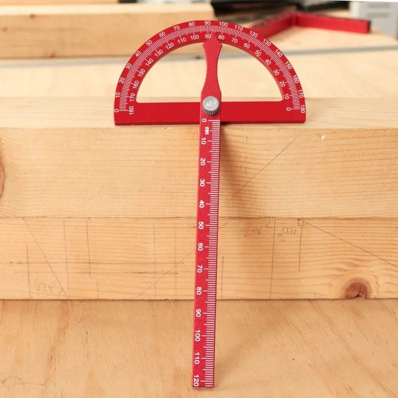 Professional Multifunctional Adjustable Protractor Angle Ruler T Square Metric Woodworking DIY Scribing Measuring Hand Tool
