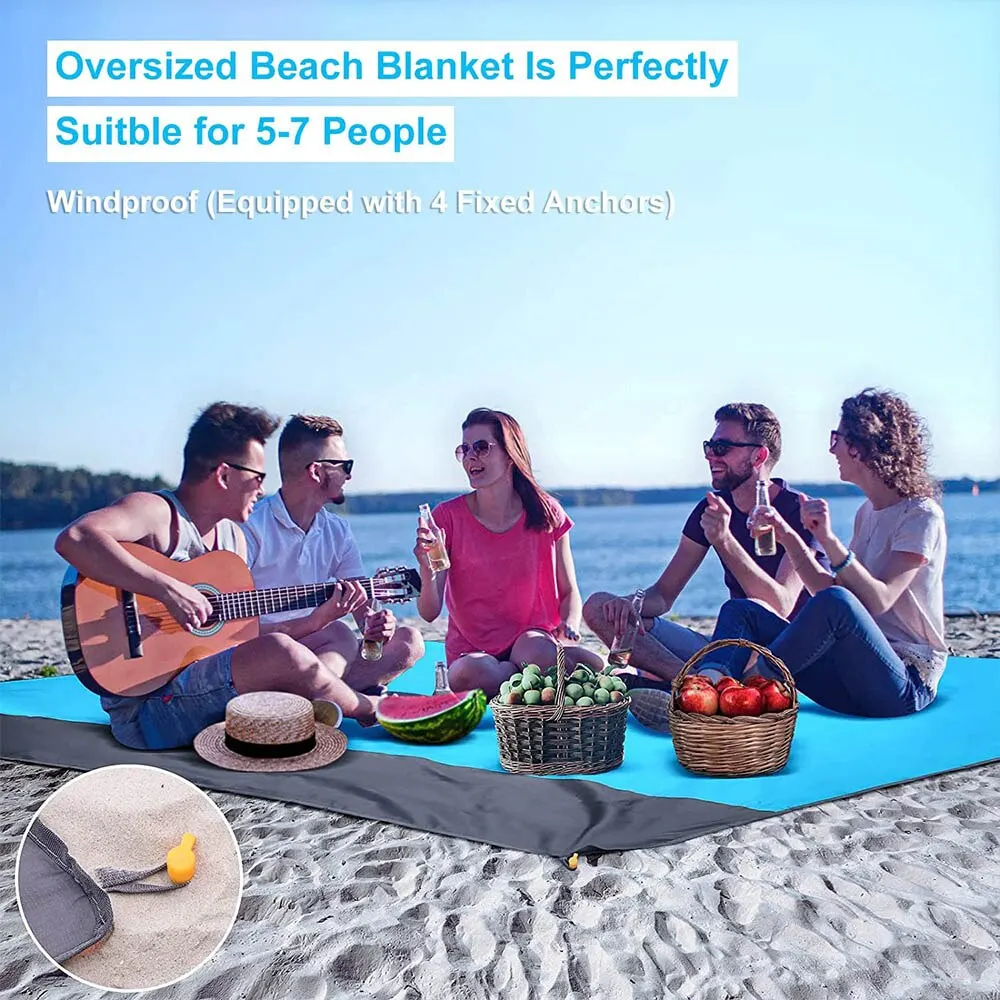 Beach Blanket Sandproof 200 X 210cm Waterproof Beach Mat Lightweight Picnic Blanket for Travel Hiking Sports image 5