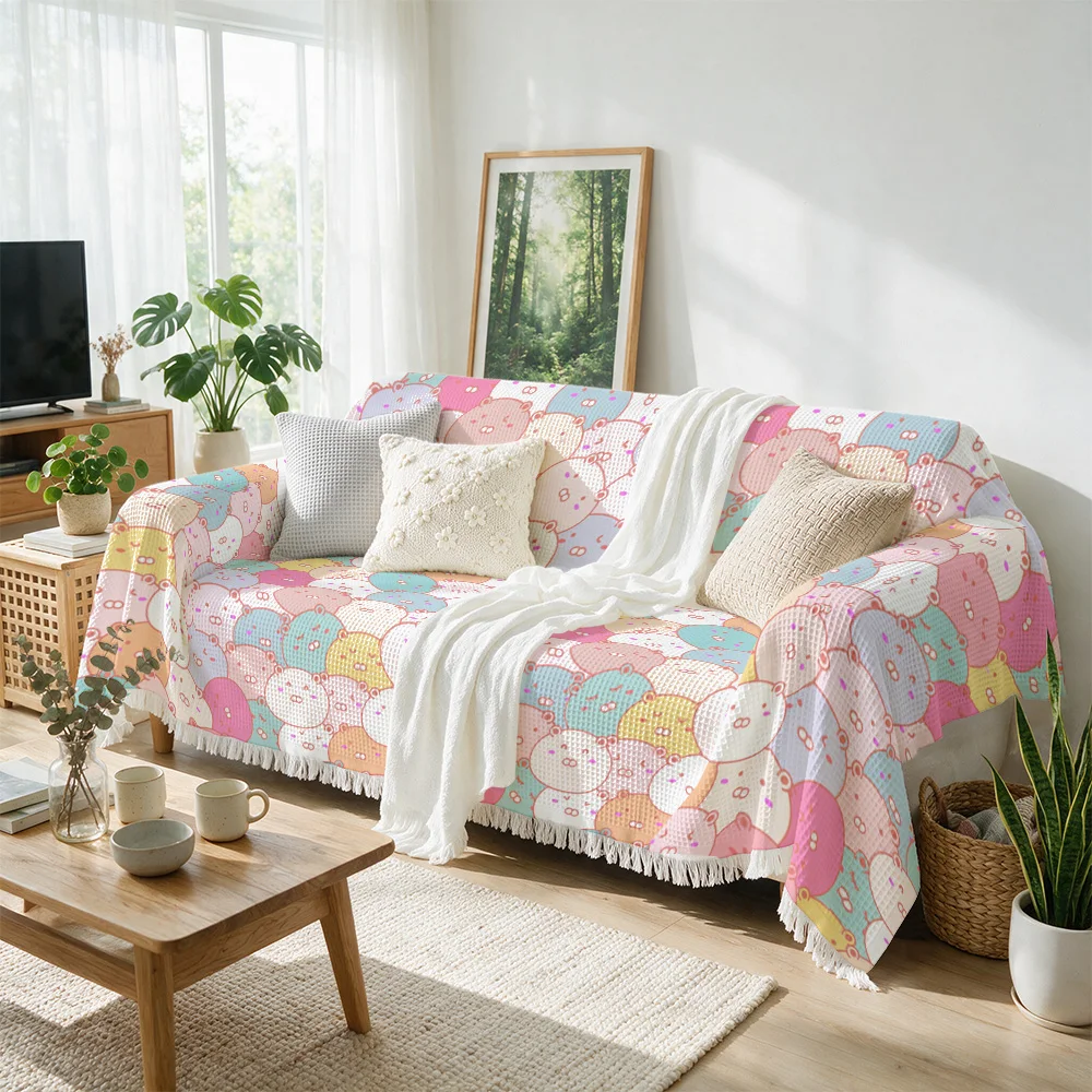 Decorative Patterned Sofa Throw Blanket Couch Cover for Living Room Home Decor Cozy Stylish Washable Season Gift