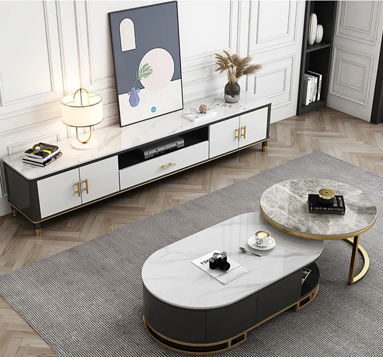 

Marble Light Luxury Coffee Table Granite Simple Style