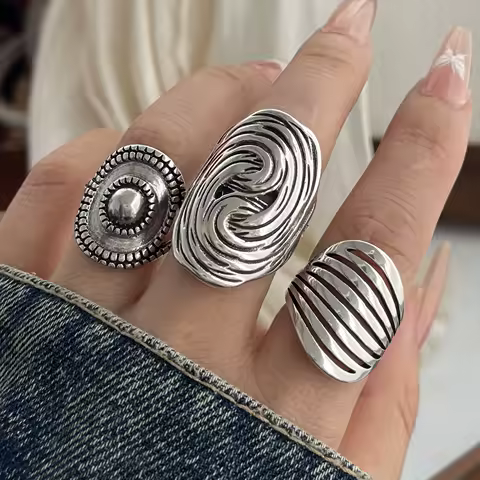 925 Sterling Silver Rings for Women Couple Minimalist Handmade Simple Round Strip Ring Fine Jewelry Gift Prevent Allergy