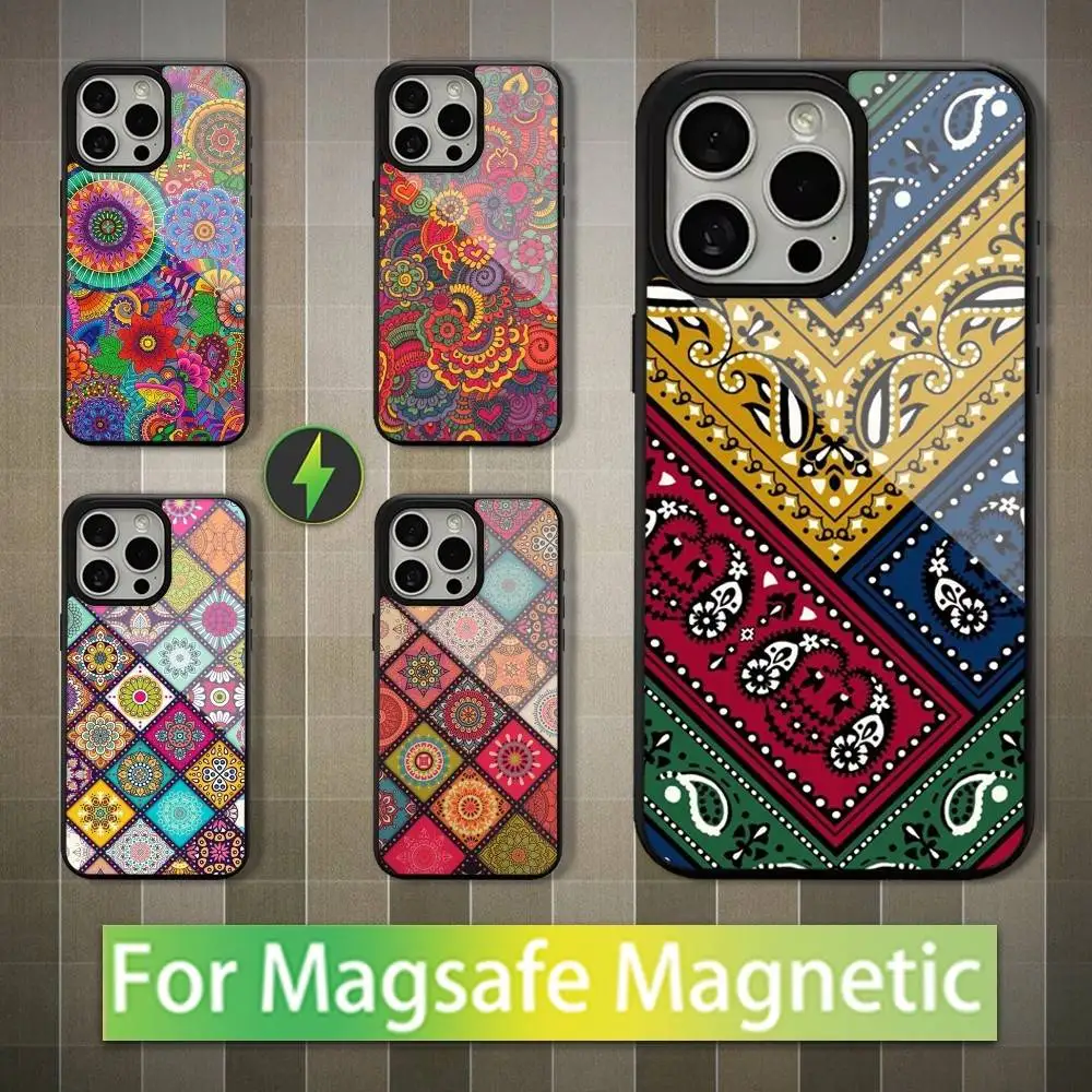 

Mandala Colorful Art Phone Case For iPhone 16,17,15,14,13,12,11,Pro,Max,Plus,Mini,Magsafe,Magnetic Wireless Charging Case