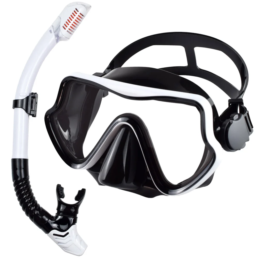 JoyMaySun Tauchmaske Schnorchelset für Erwachsene, gehärtetes Glas, professionelle Panorama-Schnorchelausrüstung, Schwimmtraining, Schnorchelset 7