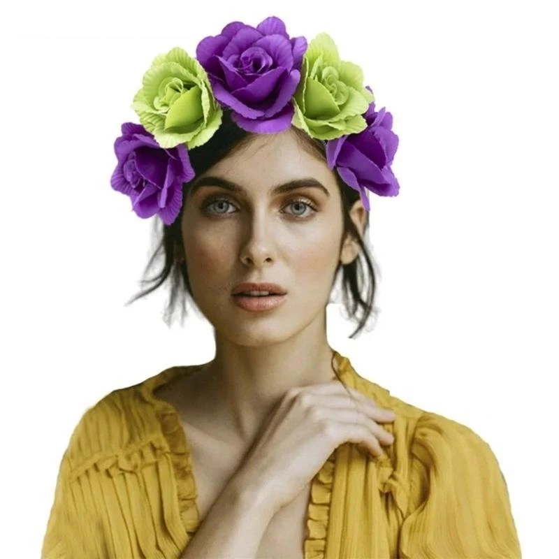 

652F Bohemian Flower Headband Adjustable Hairband Party Hair Decoration Crown Headband Women Bride Wedding Party Headpiece