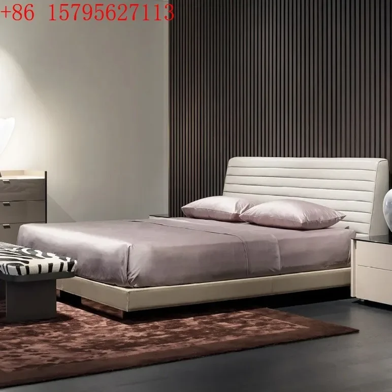 Italy Roger cotton and linen art bed high-end atmosphere master bedroom double bed