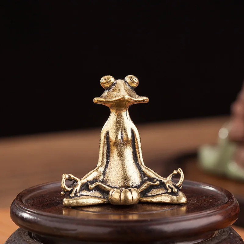 Brass creative high-end home bedroom Zen frog ornament incense holder tea pet exquisite solid copper craft