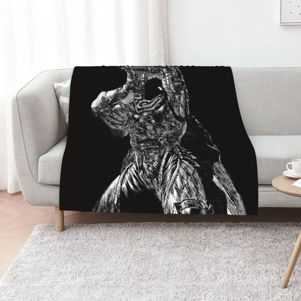 

The Black Swordsman Throw Blanket Soft Plaid Furry warm for winter Decoratives Blankets