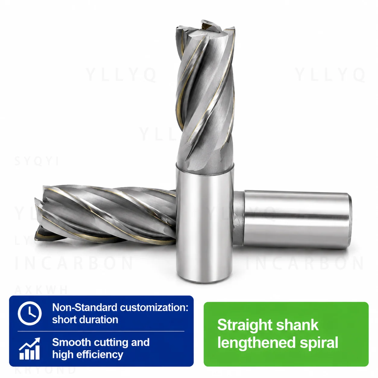 14 16 18 20 25 30x53 80 100 Carbide Tipped End Mill Straight Shank Spiral Milling Cutter for Metal Machining Cutting Tool